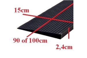 Rubber drempelhulp  2,4cm zwart(tweedehands) art.nr: 406240